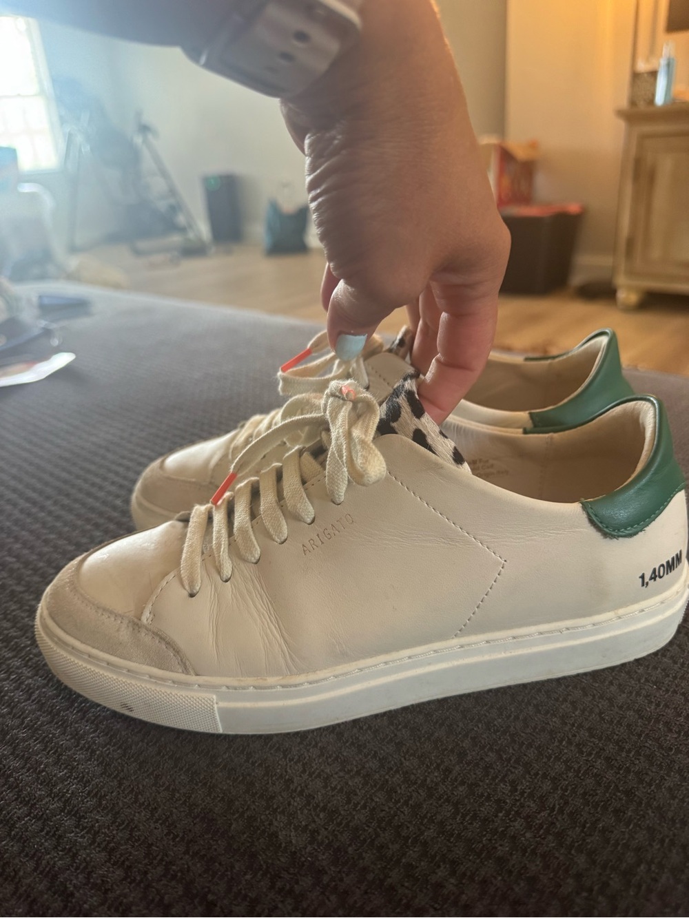 Axel Arigato White Sneakers with Green Heel